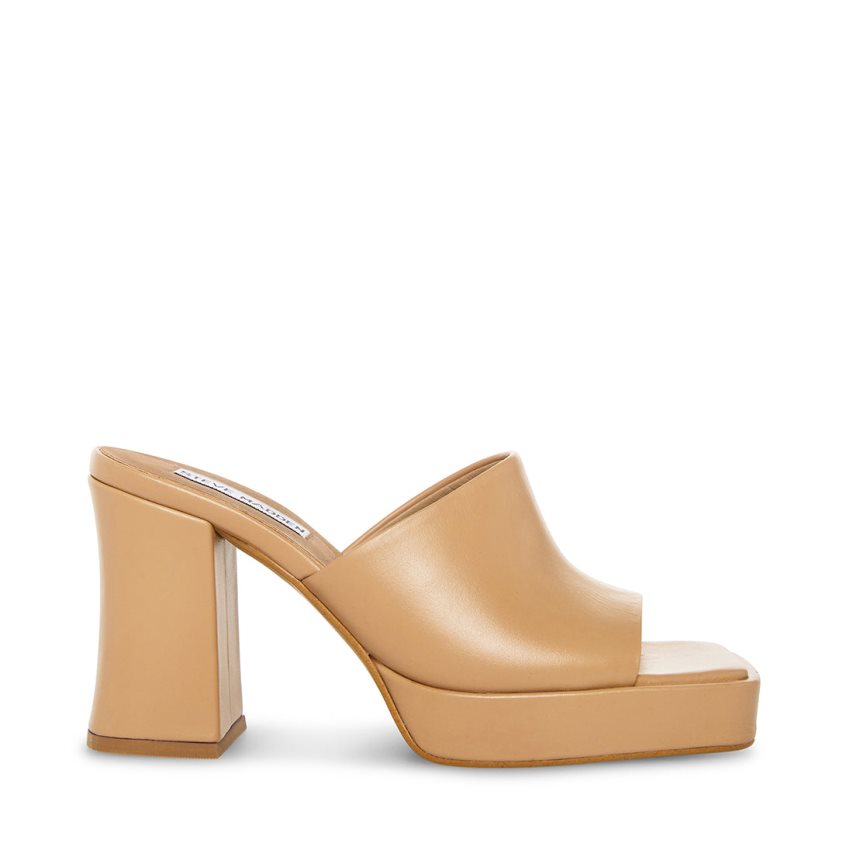 Mulas Steve Madden Alex Natural Cuero Mujer Beige | ES YC2801